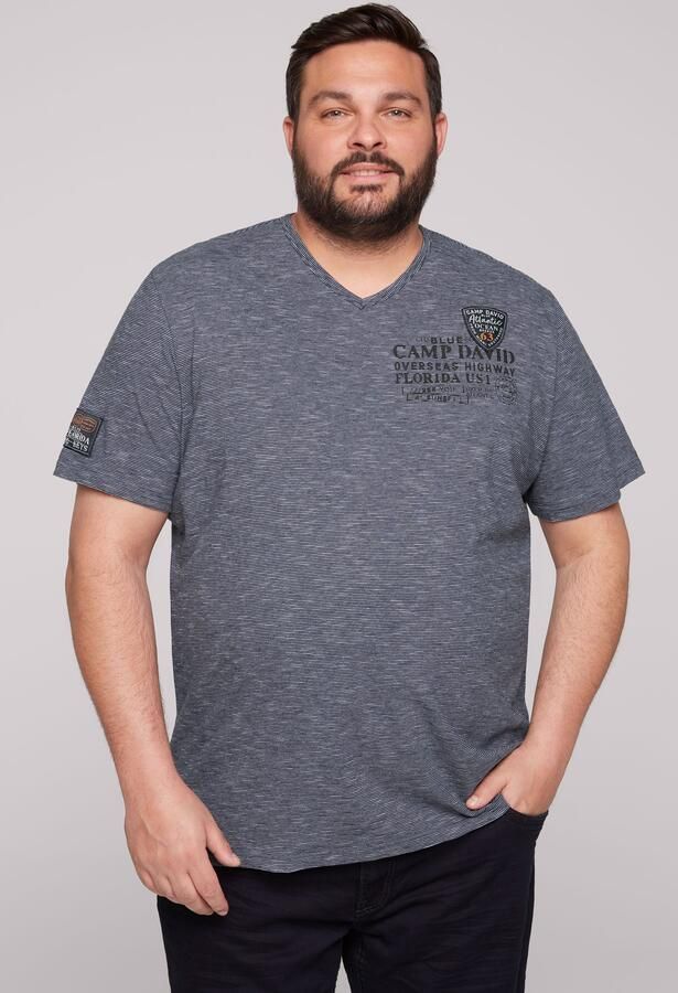 CAMP DAVID T-shirt met label print en patch - Foto 6