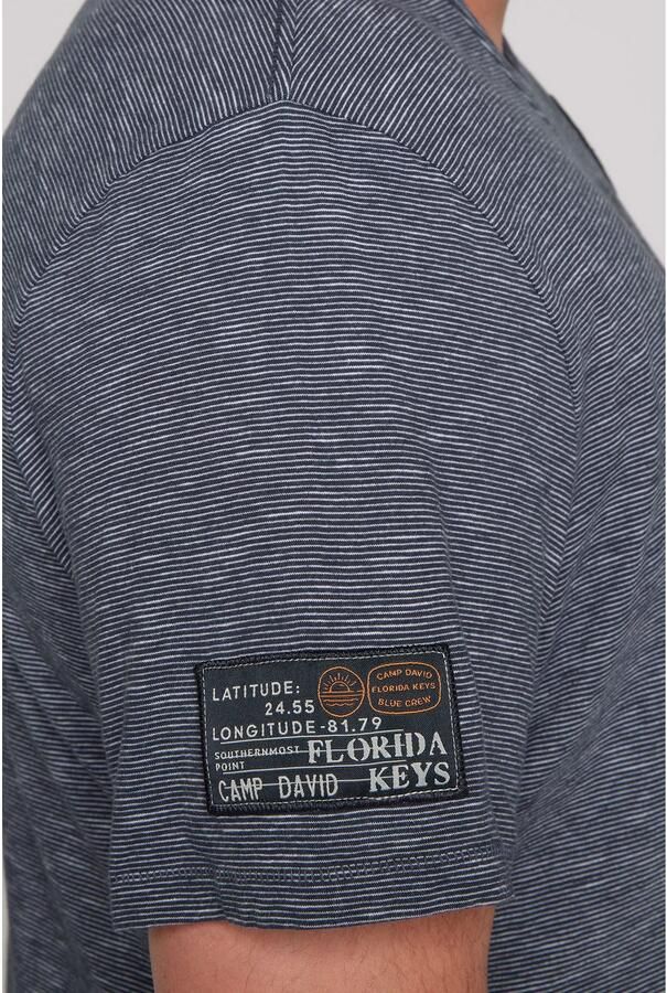 CAMP DAVID T-shirt met label print en patch - Foto 3