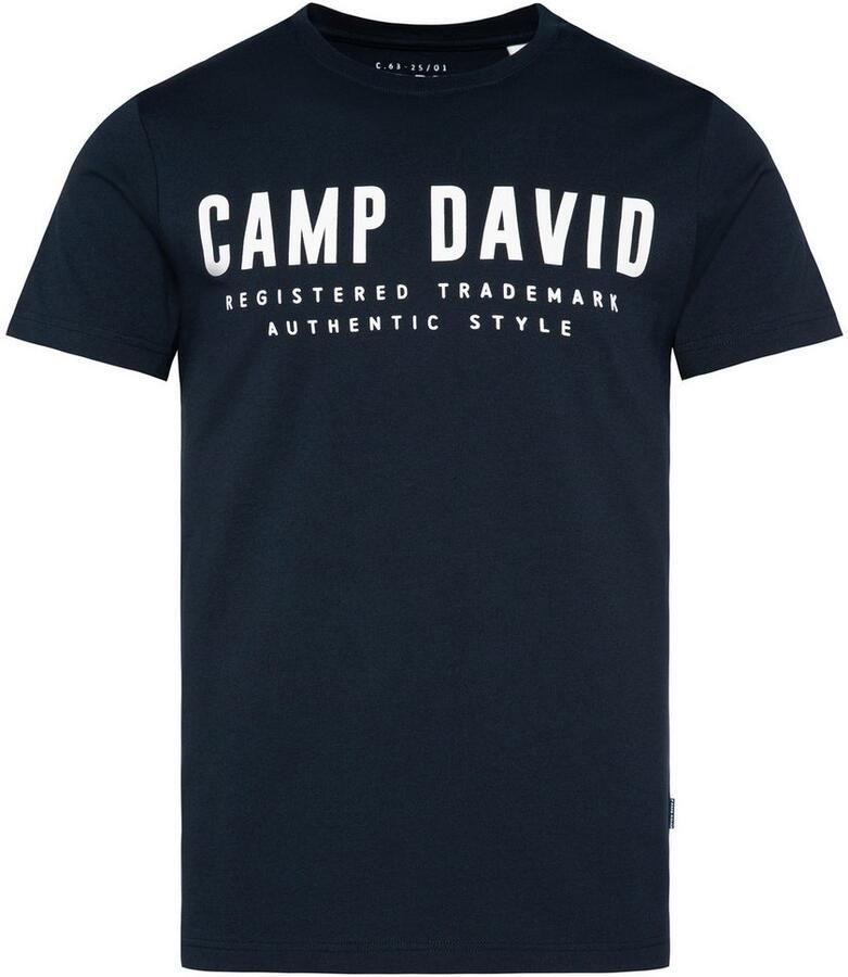 CAMP DAVID T-shirt met logoprint voor