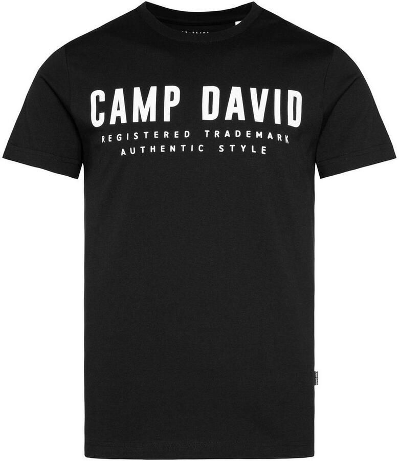 CAMP DAVID T-shirt met logoprint voor