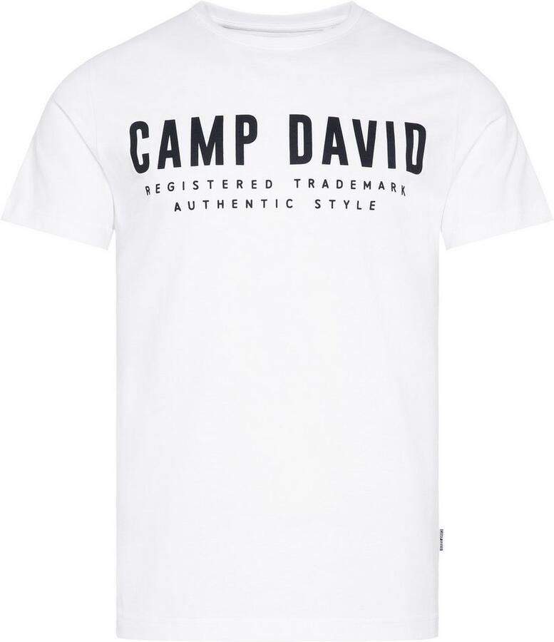 CAMP DAVID T-shirt met logoprint voor