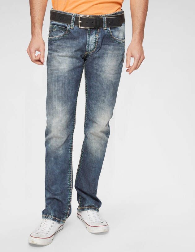 CAMP DAVID Straight jeans NI:CO:R611 met opvallende stiknaden