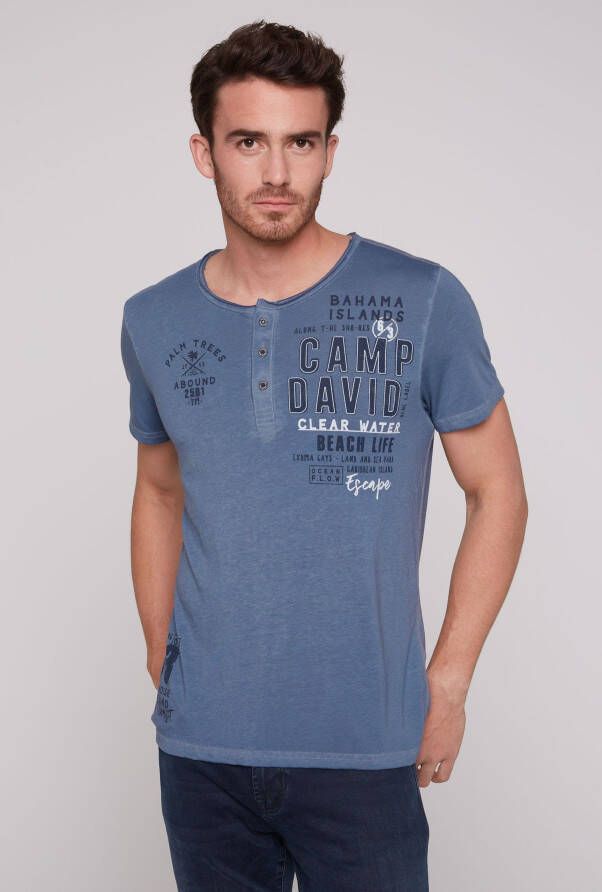 CAMP DAVID T-shirt met contrasterende stiksels