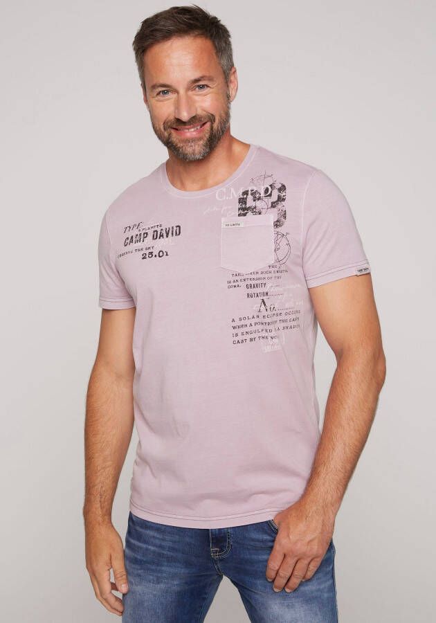 CAMP DAVID T-shirt met contrasterende stiksels