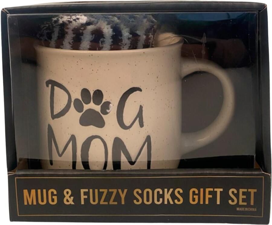 Capelli New York Wellness-sokken Cadeauset met gezellige sokken en "Dog Mom" mok (1 kopje en 1 paar sokken) - Foto 3
