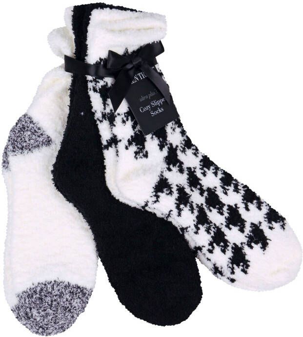 Capelli New York Wellness-sokken Pied-de-poule patroon (3 paar)