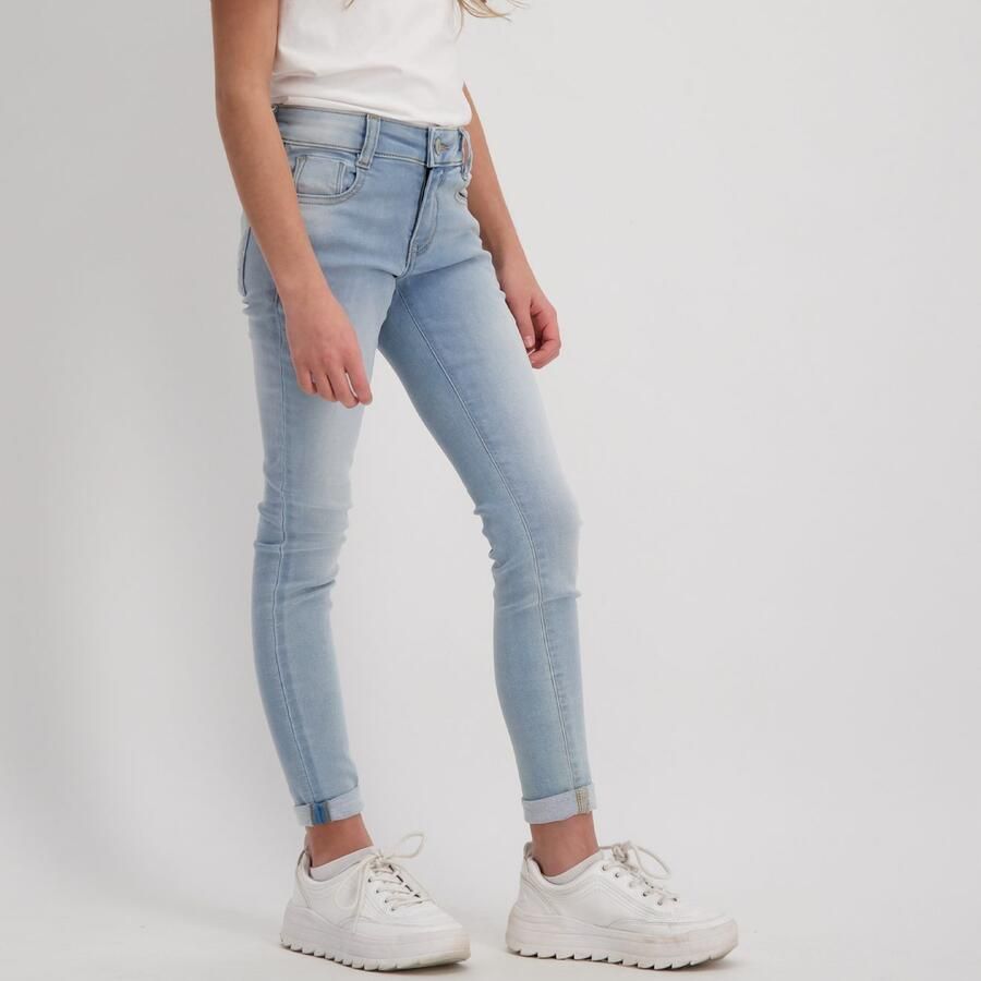 Cars skinny jeans Eliza bleached used Blauw Meisjes Stretchdenim Effen 140 - Foto 5