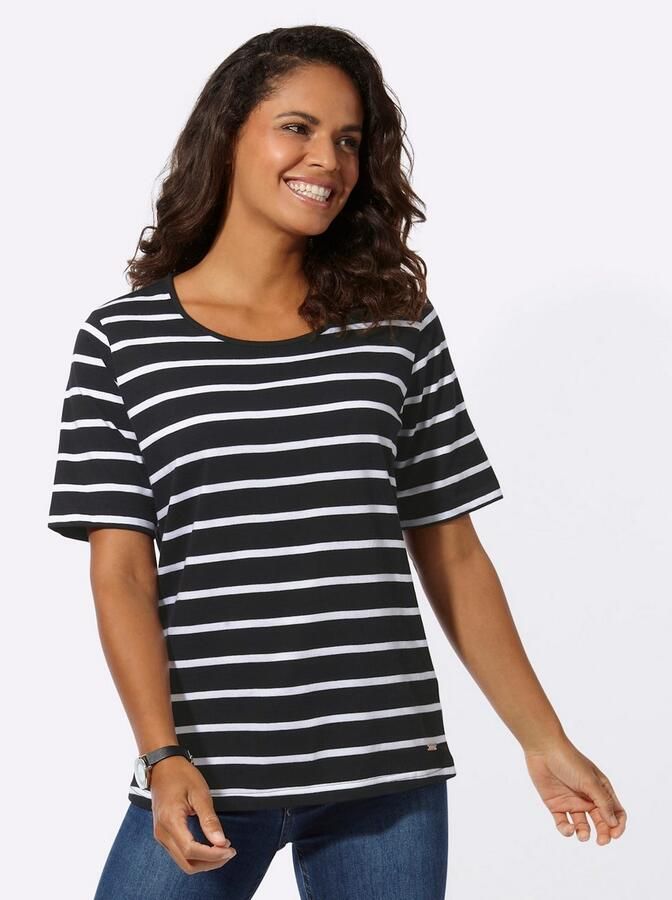 Casual Looks Shirt met korte mouwen Gestreept shirt (1-delig)
