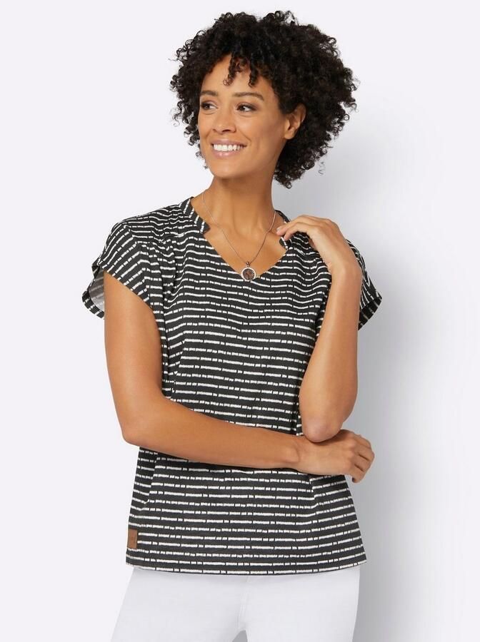 Casual Looks Shirt met V-hals Shirt (1-delig)