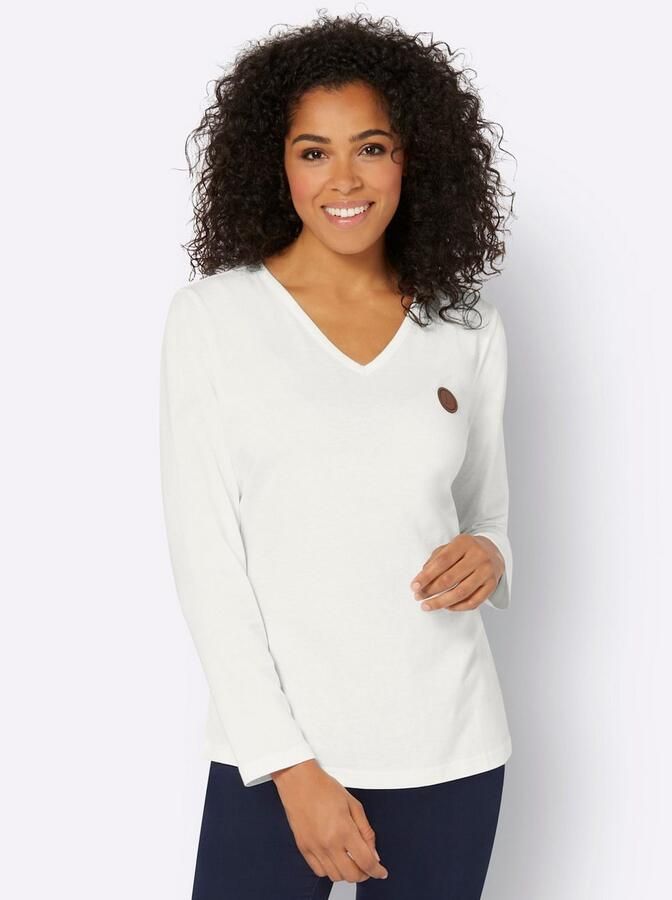Casual Looks Shirt met V-hals Shirt (1-delig)