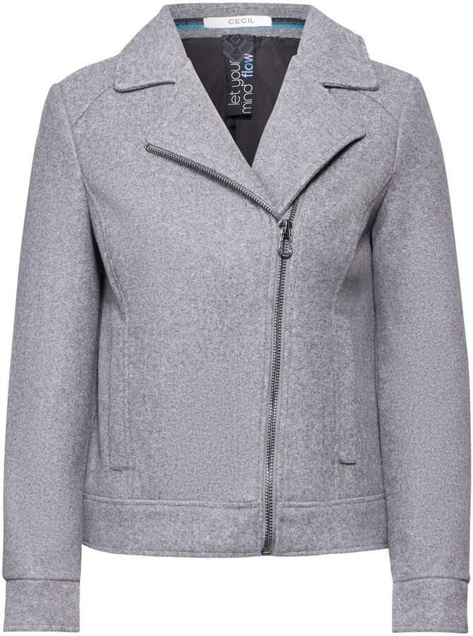 Cecil Stijlvolle wollen bikerjas Gray Dames