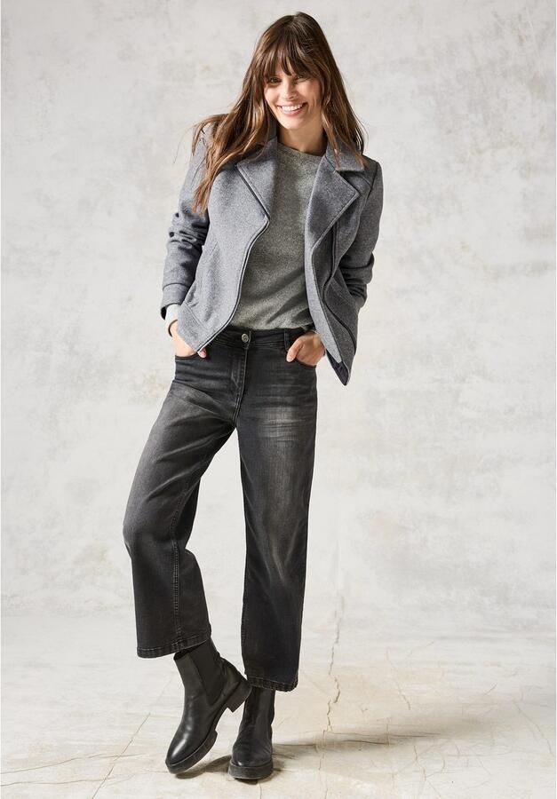 Cecil Stijlvolle wollen bikerjas Gray Dames - Foto 2