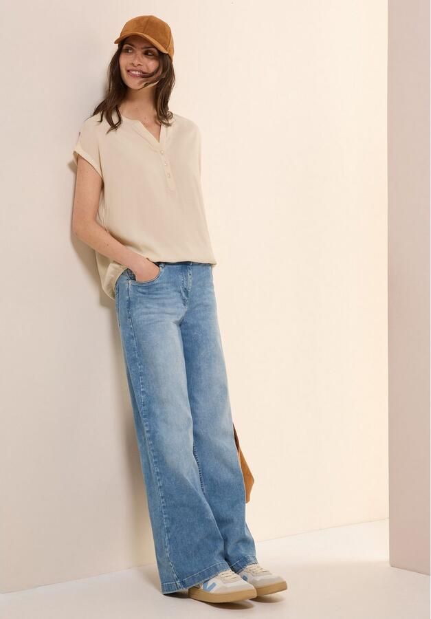 Cecil Blouse met korte mouwen met gesplitste halslijn en knoopsluiting - Foto 3