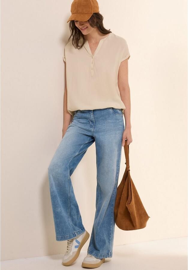 Cecil Blouse met korte mouwen met gesplitste halslijn en knoopsluiting - Foto 4