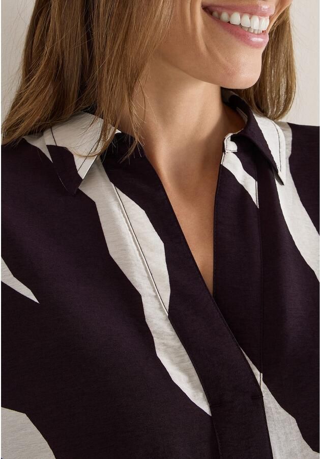 Cecil Blouse met lange mouwen met tape chetten en grafisch patroon - Foto 3