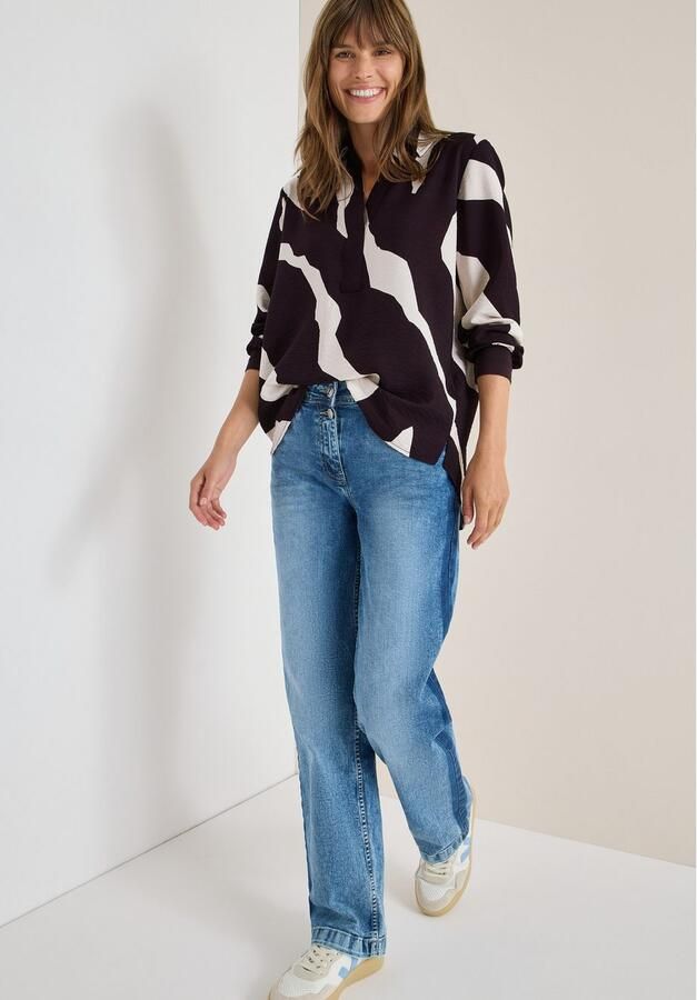 Cecil Blouse met lange mouwen met tape chetten en grafisch patroon - Foto 6