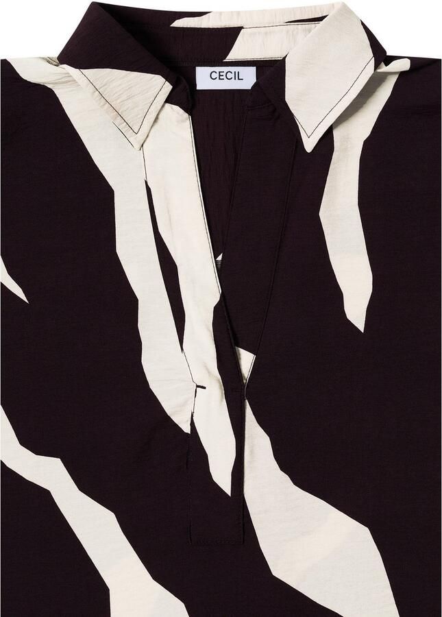 Cecil Blouse met lange mouwen met tape chetten en grafisch patroon - Foto 2