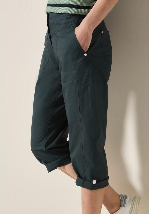 Cecil Capribroek Stijl New York Zomerbroek met knoopdetails op de band