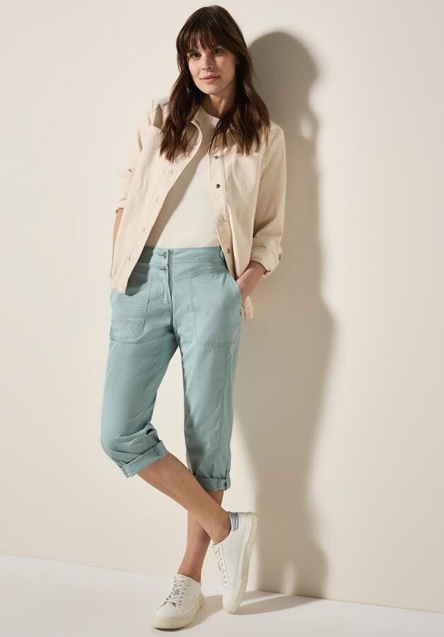 Cecil Capribroek Stijl New York Zomerbroek met knoopdetails op de band