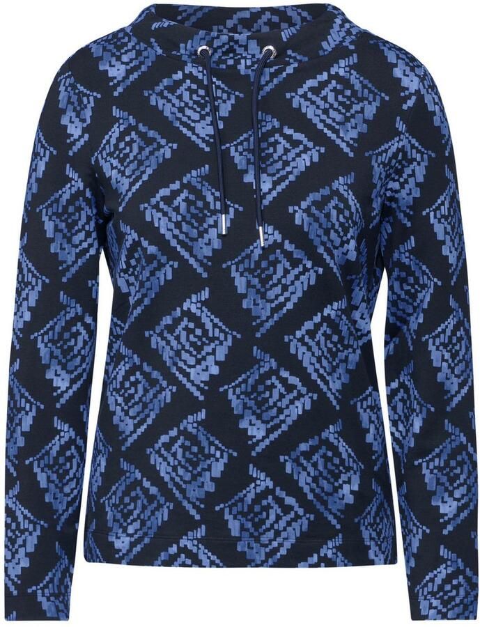 Cecil Coltrui met all-over print en opstaande kraag met trekkoord