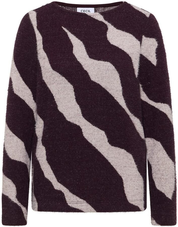 Cecil Gebreide trui met grafisch patroon en in veergaren-kwaliteit
