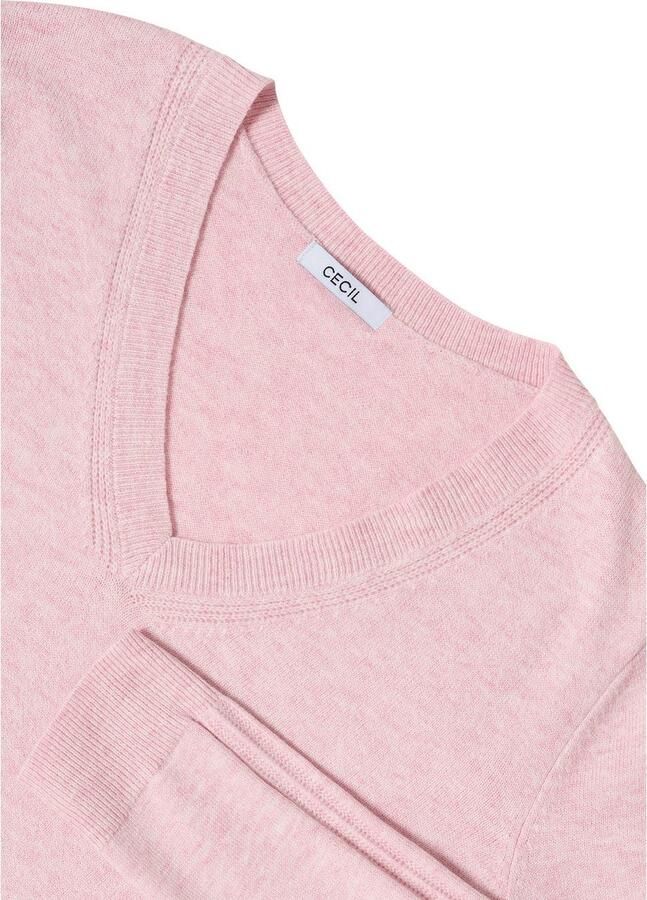 Cecil Gebreide trui met v-hals en mouwdetails