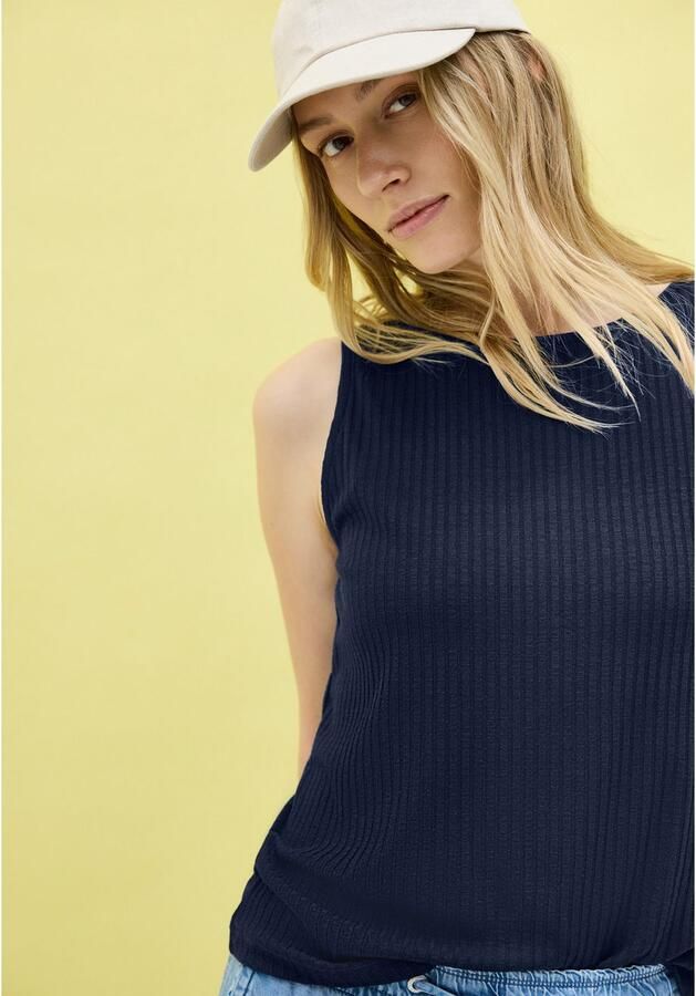Cecil Geribde tanktop met boothals - Foto 3