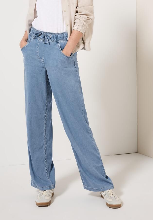 Cecil Geweven broek Style Neele met elastische tailleband en tunnelkoord - Foto 2