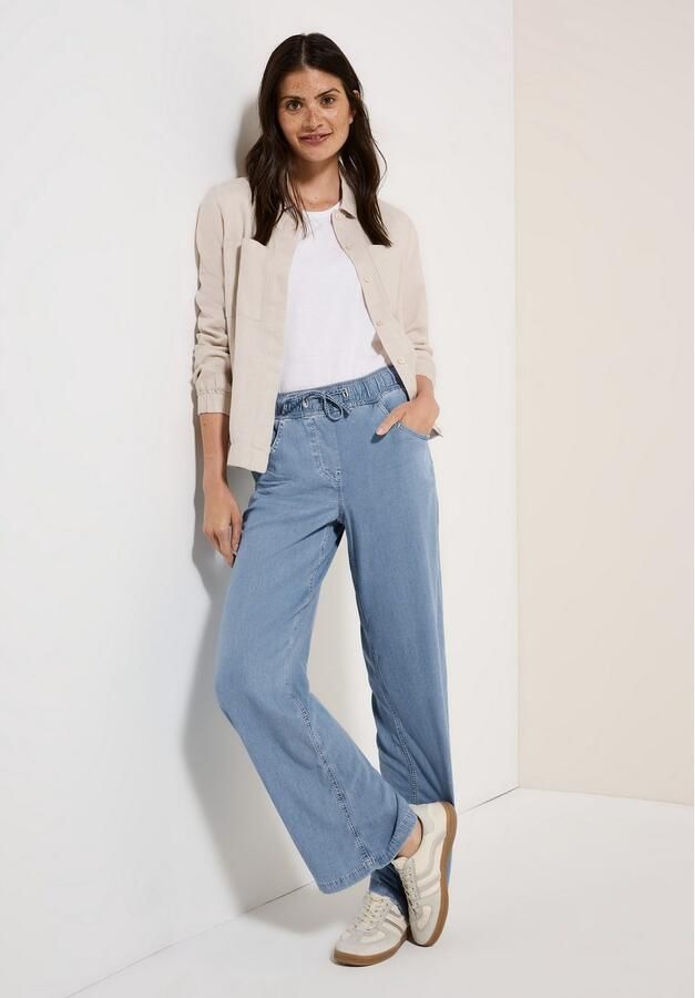 Cecil Geweven broek Style Neele met elastische tailleband en tunnelkoord