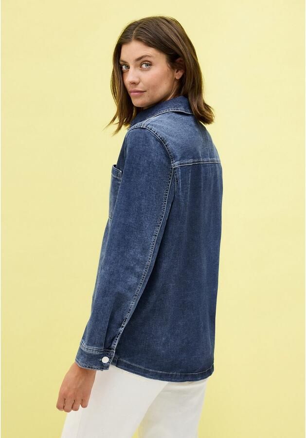Cecil Jeansjack Denim-overshirt met knoopsluiting en borstzakken - Foto 3