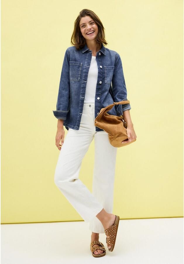 Cecil Jeansjack Denim-overshirt met knoopsluiting en borstzakken - Foto 5