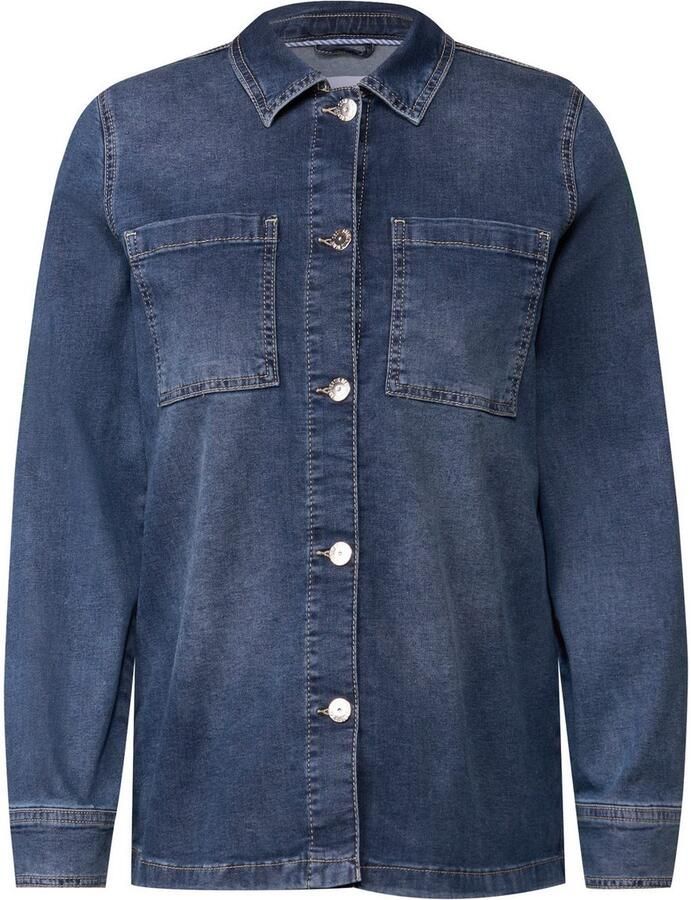 Cecil Jeansjack Denim-overshirt met knoopsluiting en borstzakken