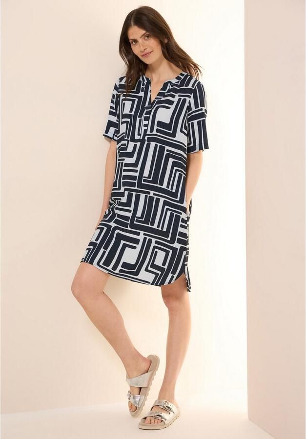 Cecil Midi-jurk 3 4-mouw met grafisch patroon