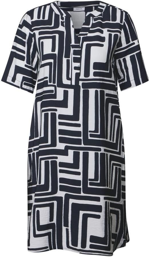 Cecil Midi-jurk 3 4-mouw met grafisch patroon - Foto 4