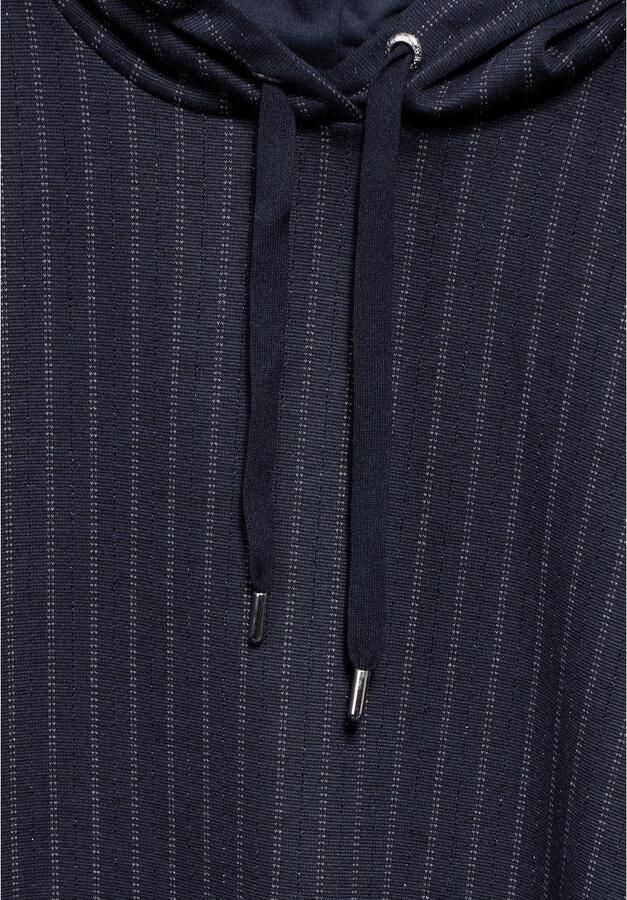 Cecil Midi-jurk lange mouwen met naaldstrepen en capuchon - Foto 3