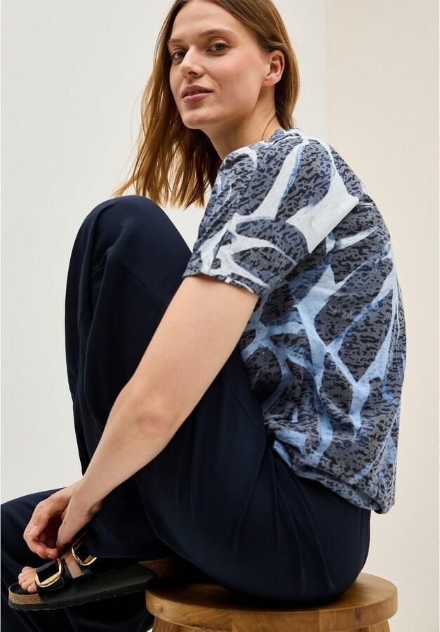 Cecil Shirt met print in burnout-look en met bloe patroon - Foto 4
