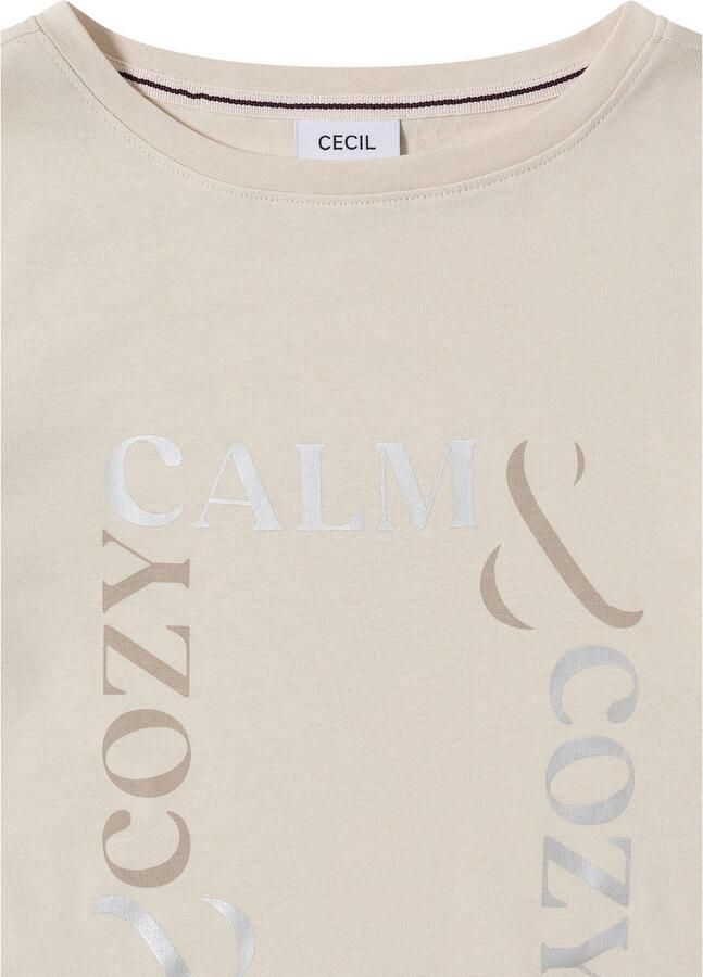 Cecil Shirt met ronde hals met frontprint korte mouw