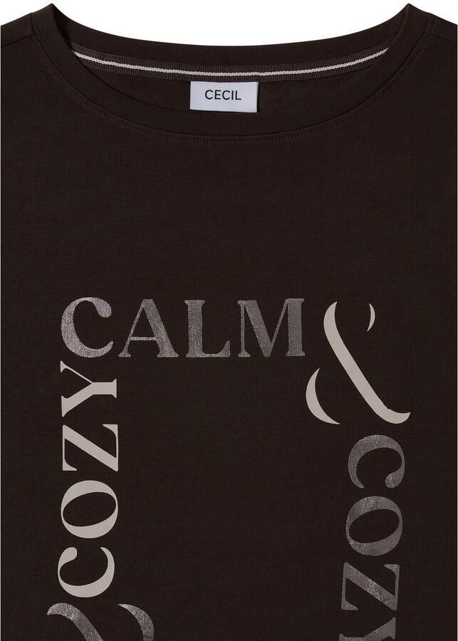 Cecil Shirt met ronde hals met frontprint korte mouw