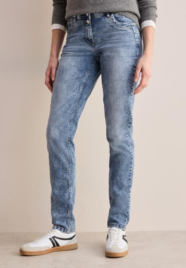 Cecil Slim fit jeans Stijl Scarlett in lichte moonwashed-look - Foto 6