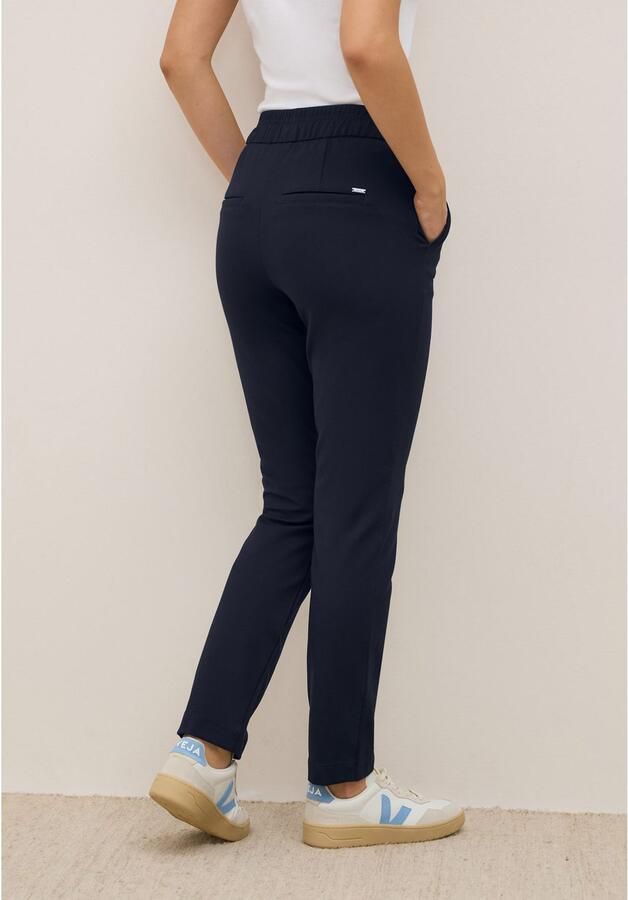 Cecil Stoffen broek Stijl Tracey met elastische band en rijgkoord