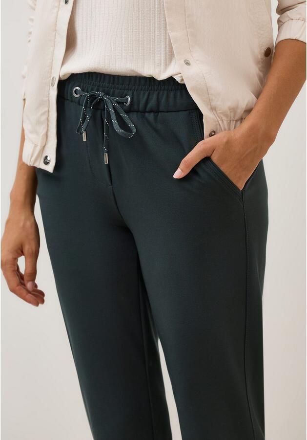 Cecil Stoffen broek Stijl Tracey met elastische band en rijgkoord