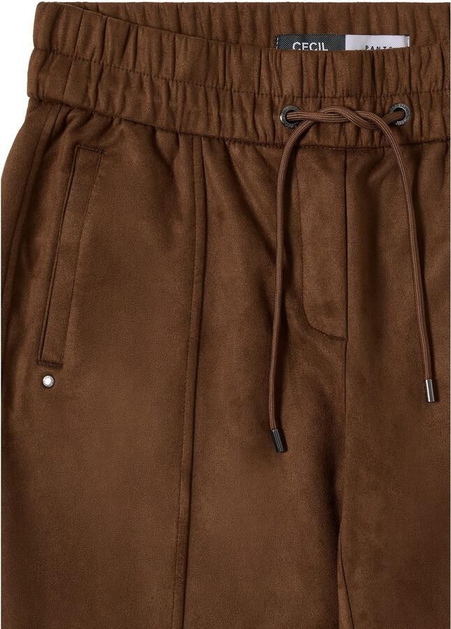 Cecil Stoffen broek Stijl Tracey Velours-look met elastische tailleband en tunnelkoord