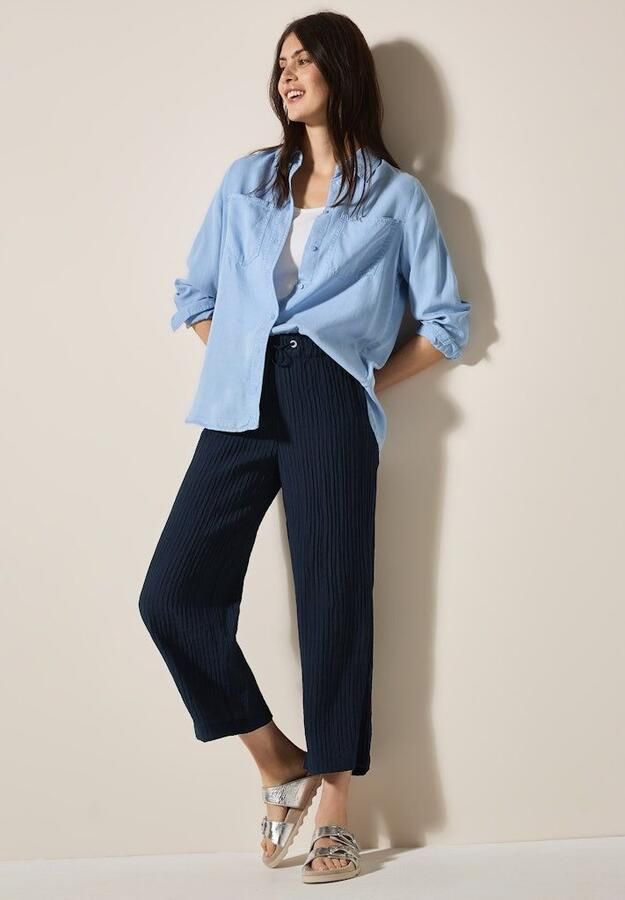 Cecil Stoffen broek Style Neele in loose fit structuur broek - Foto 2