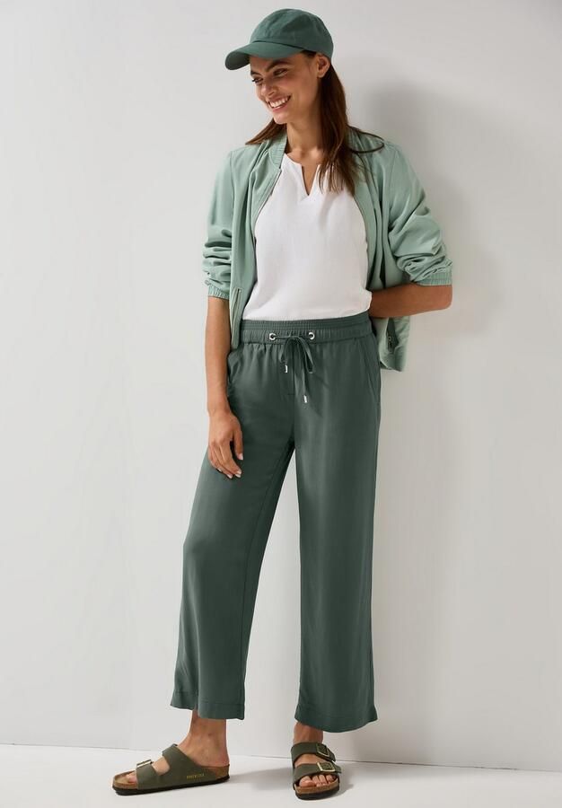 Cecil Stoffen broek Style Neele Zomerbroek met elastische tailleband met trekkoord - Foto 3