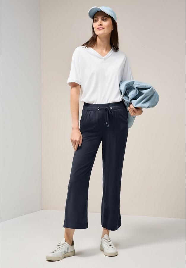 Cecil Stoffen broek Style Neele Zomerbroek met elastische tailleband met trekkoord