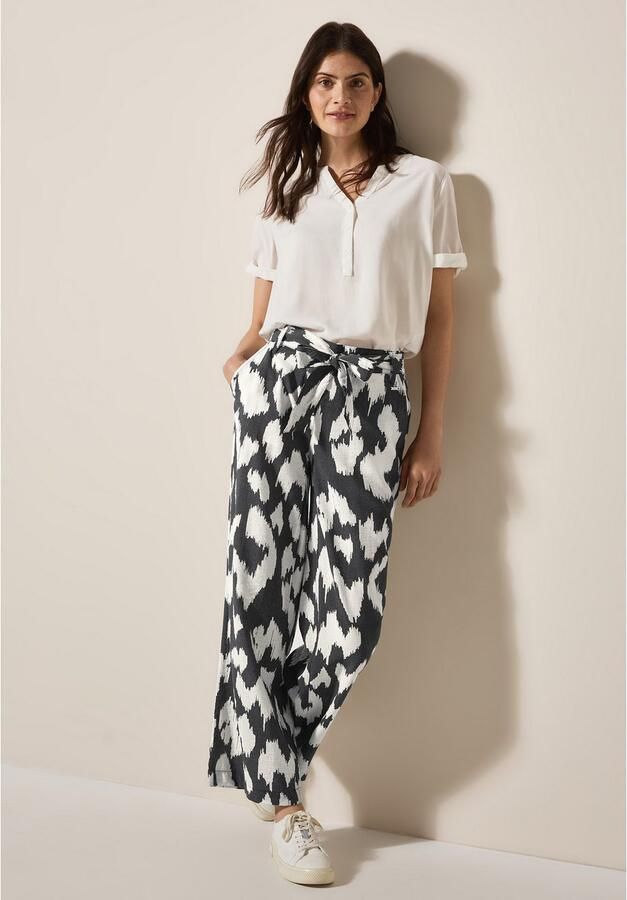 Cecil Stoffen broek Style Neele Zomerbroek met grafisch patroon en ceintuurdetail aan de voorkant - Foto 2