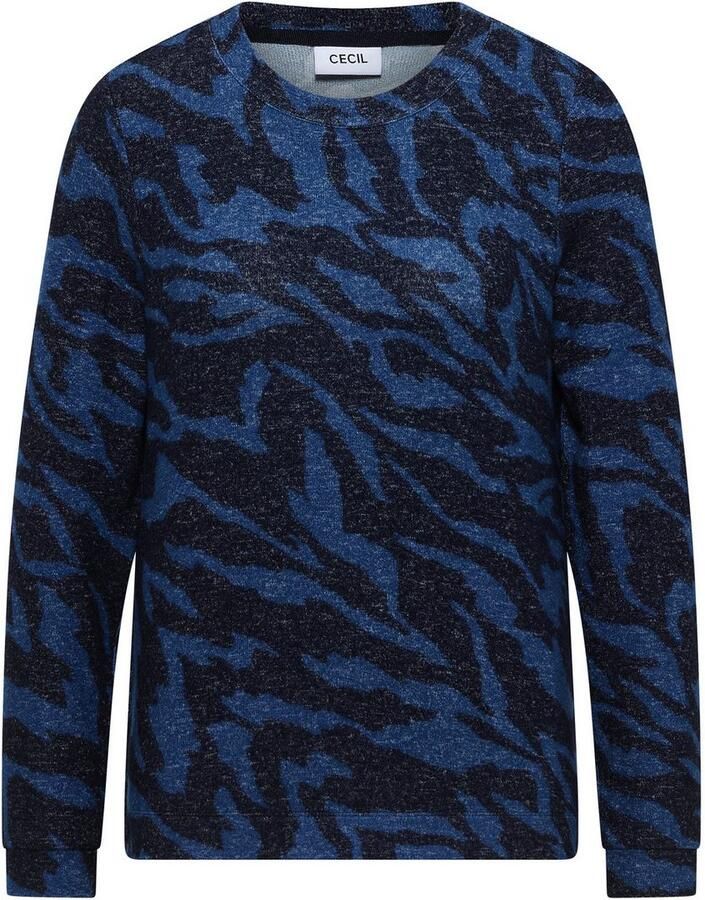 Cecil Sweater met animal-print en in melange-optiek