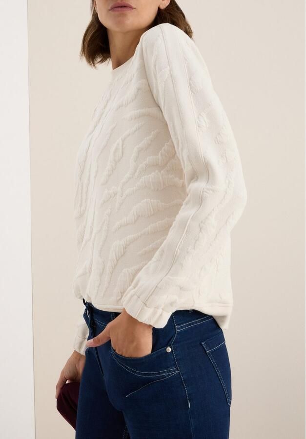 Cecil Sweatshirt met zebra structuurpatroon - Foto 4