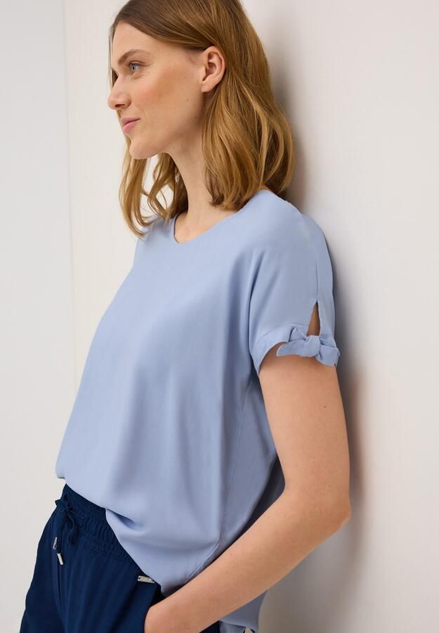 Cecil T-shirt Blouseshirt met afgeronde V-hals - Foto 6