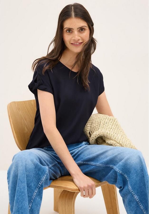 Cecil T-shirt Blouseshirt met afgeronde V-hals - Foto 2